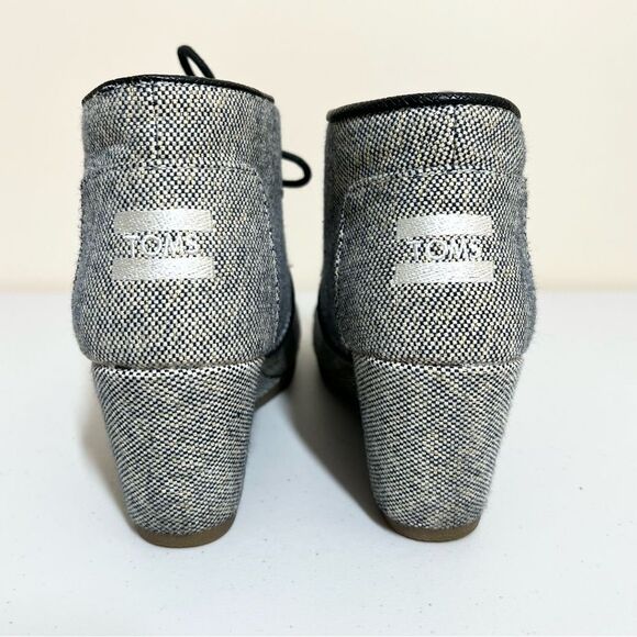 Toms Desert Wedge Metallic Linen Bootie 7 - Picture 4 of 9